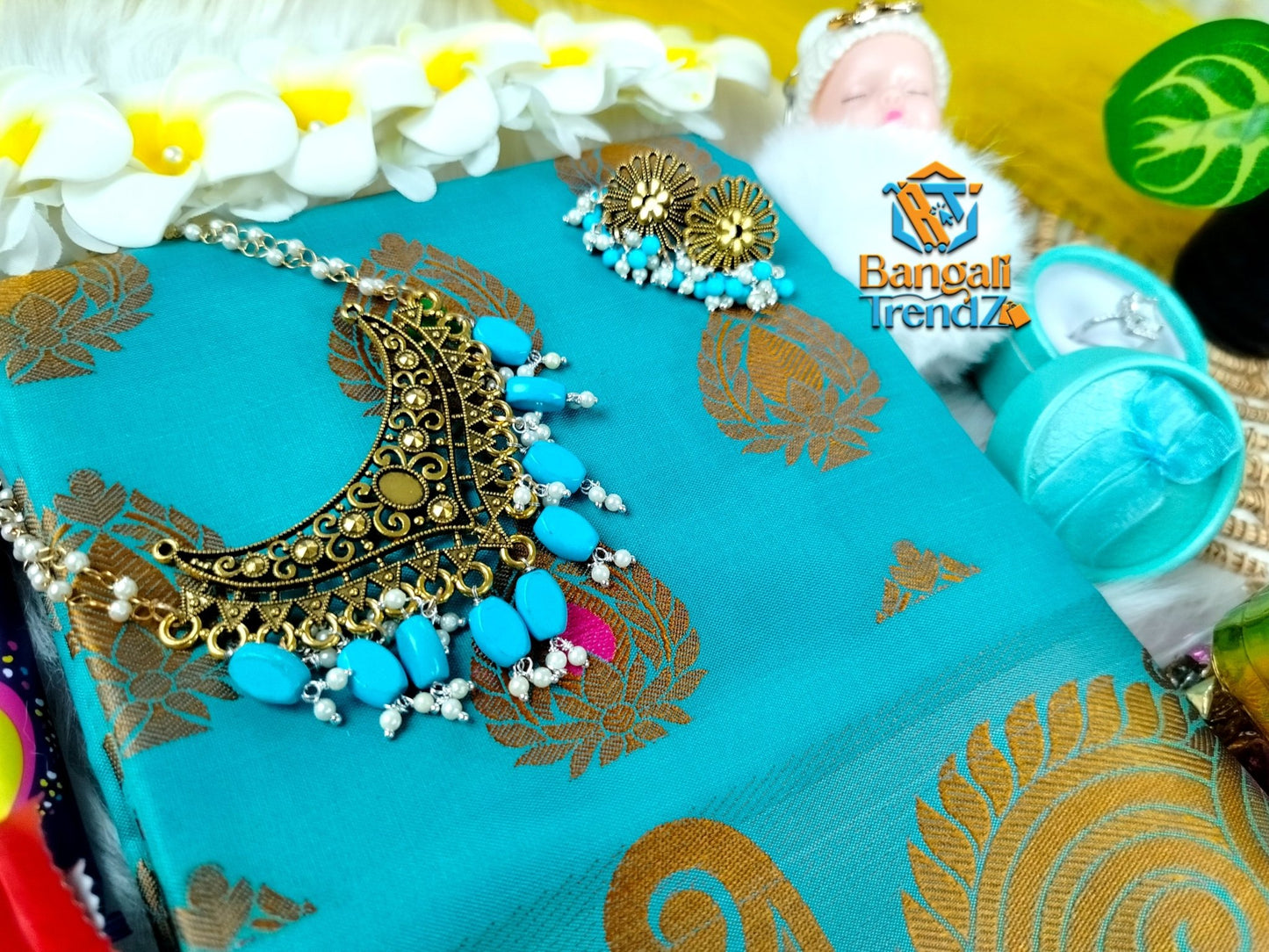 Minakari Katan Saree Combo Package