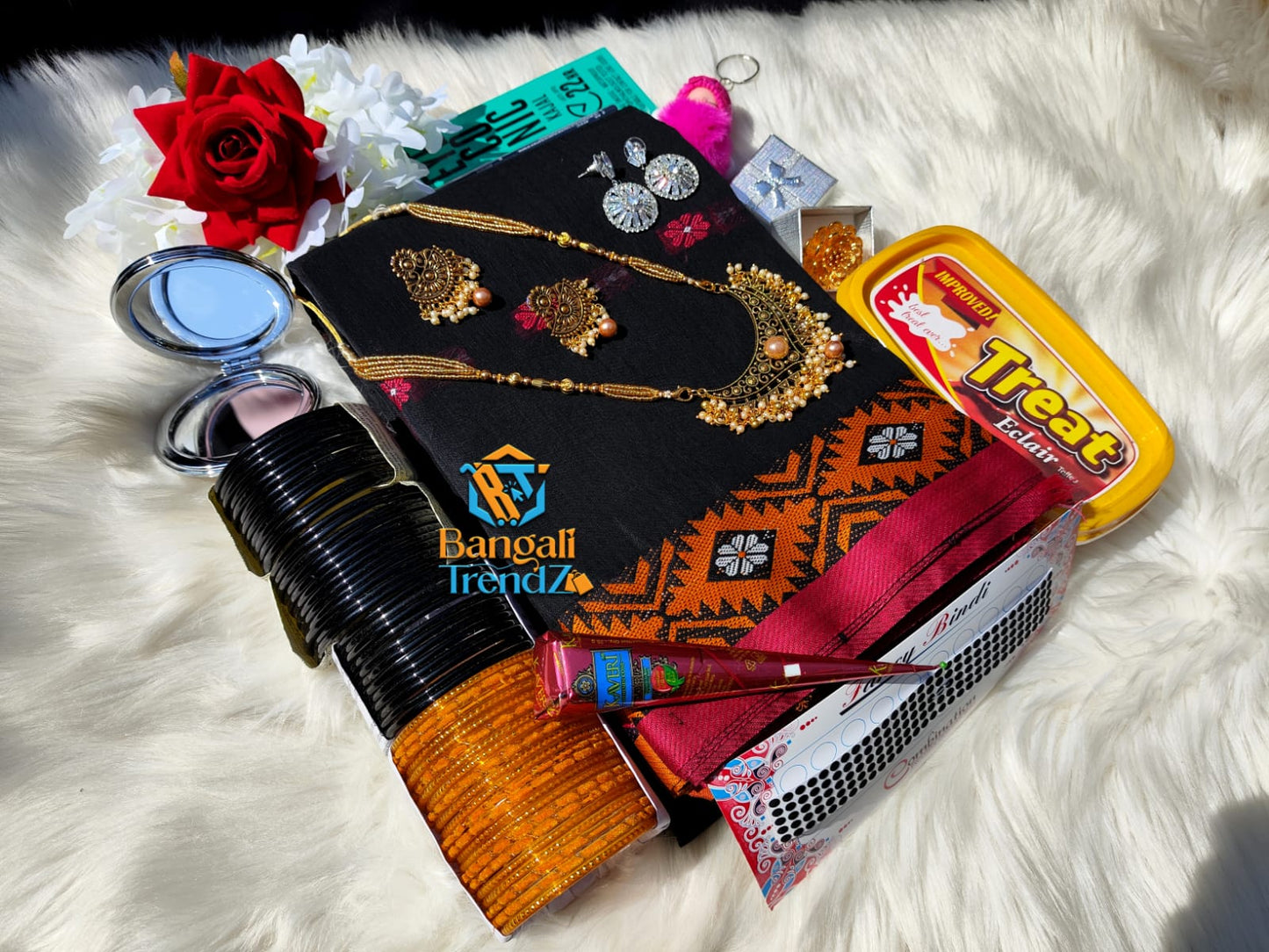 Silk + Cotton Black Sari