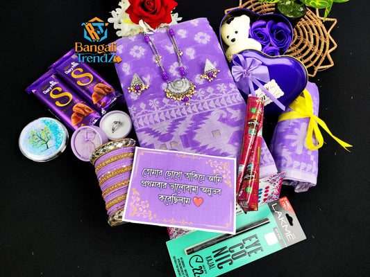 Jamdani Purple Queen  Combo Package