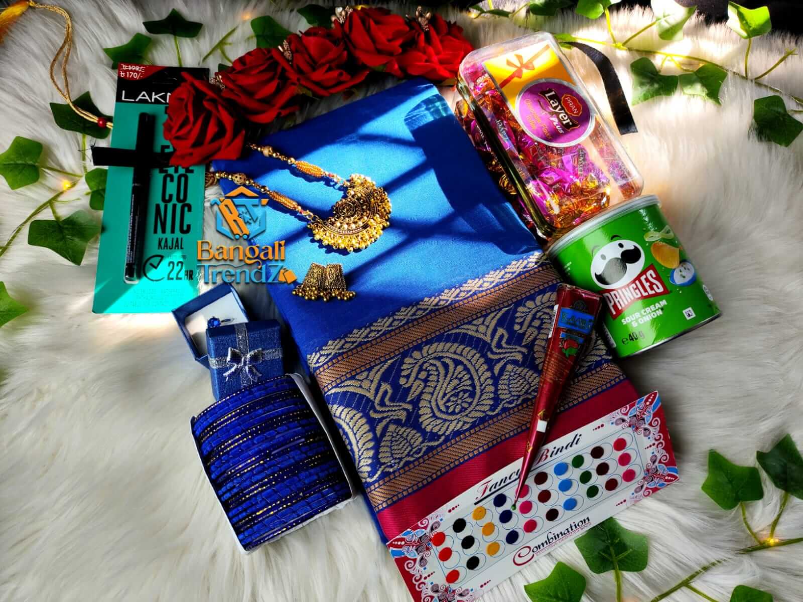 Premium Cotton Blue Colour Saree Combo