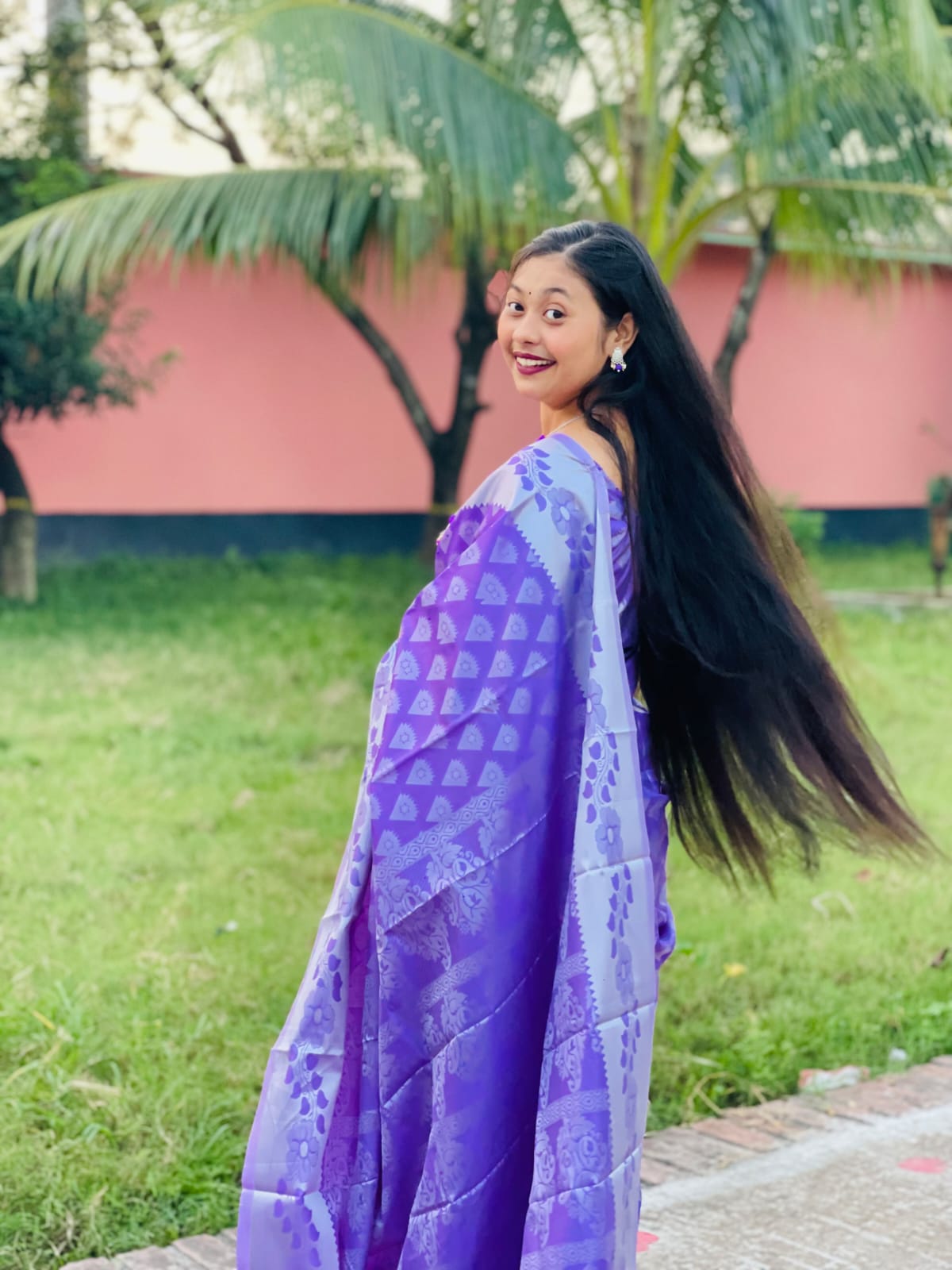 Premium purple katan sari